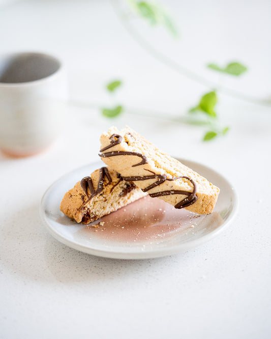 Frangelico Chocolate Toffee Chunk Biscotti